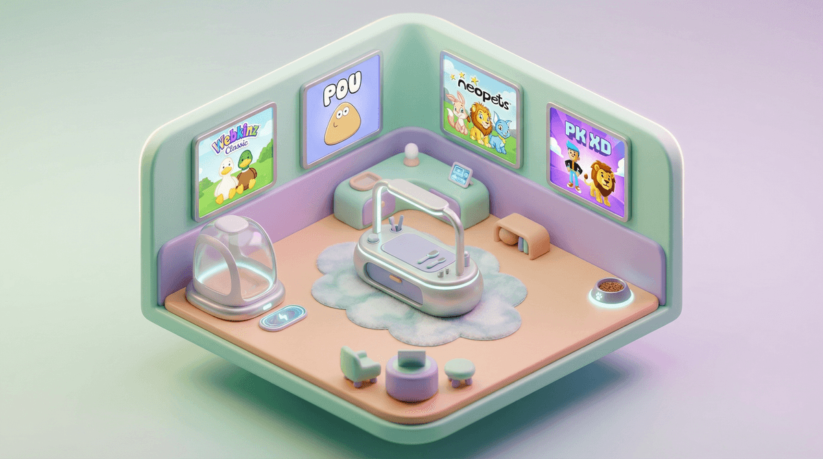 Illustration for Virtual Pet Games: From Tamagotchi to Adopt Me