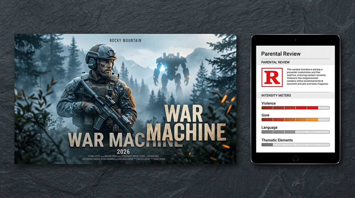 Illustration for War Machine (2026) Parents Guide: Rated R for Brutal Violence