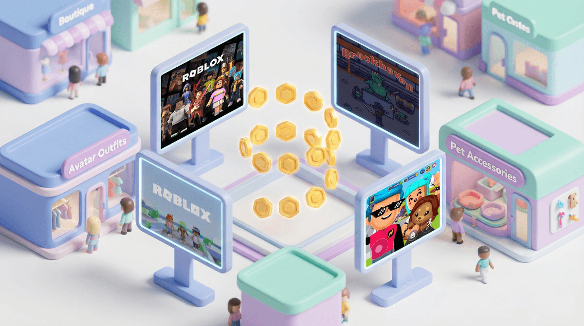 Illustration for What Do These Kids Use Robux For? A Parent's Guide to Virtual Currency