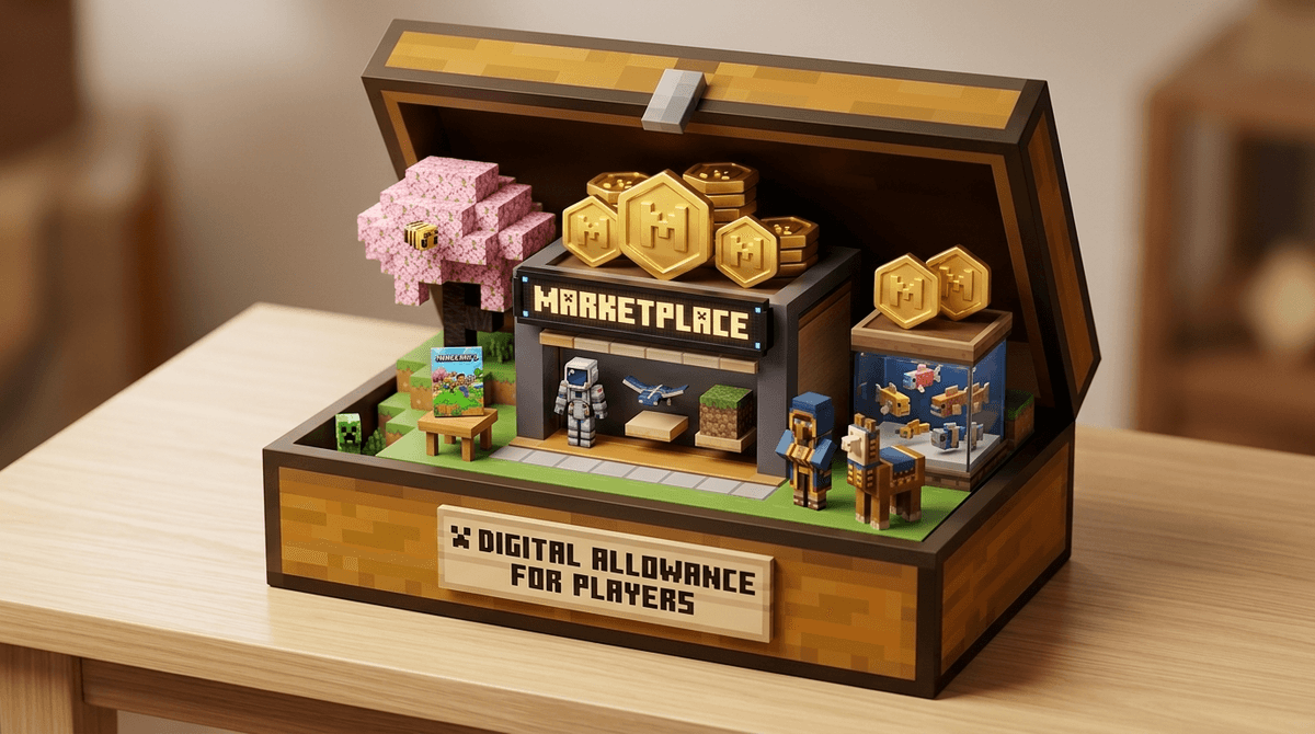 Illustration for "Can I Have Some Minecoins?" A Parent's Guide to the Minecraft Marketplace