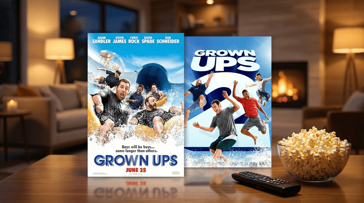 Illustration for Where to Watch Grown Ups: Streaming on Hulu, Max, and More