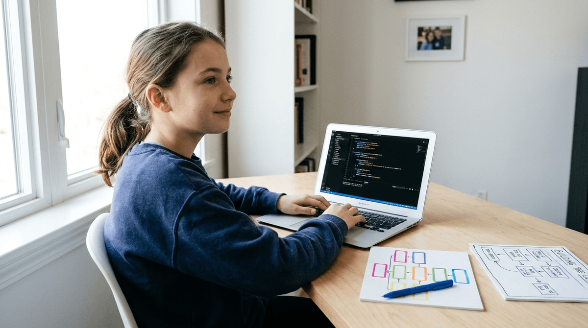 Illustration for Screenwise guide: Why Kids Quit Coding and How Structured Projects Keep Them Building