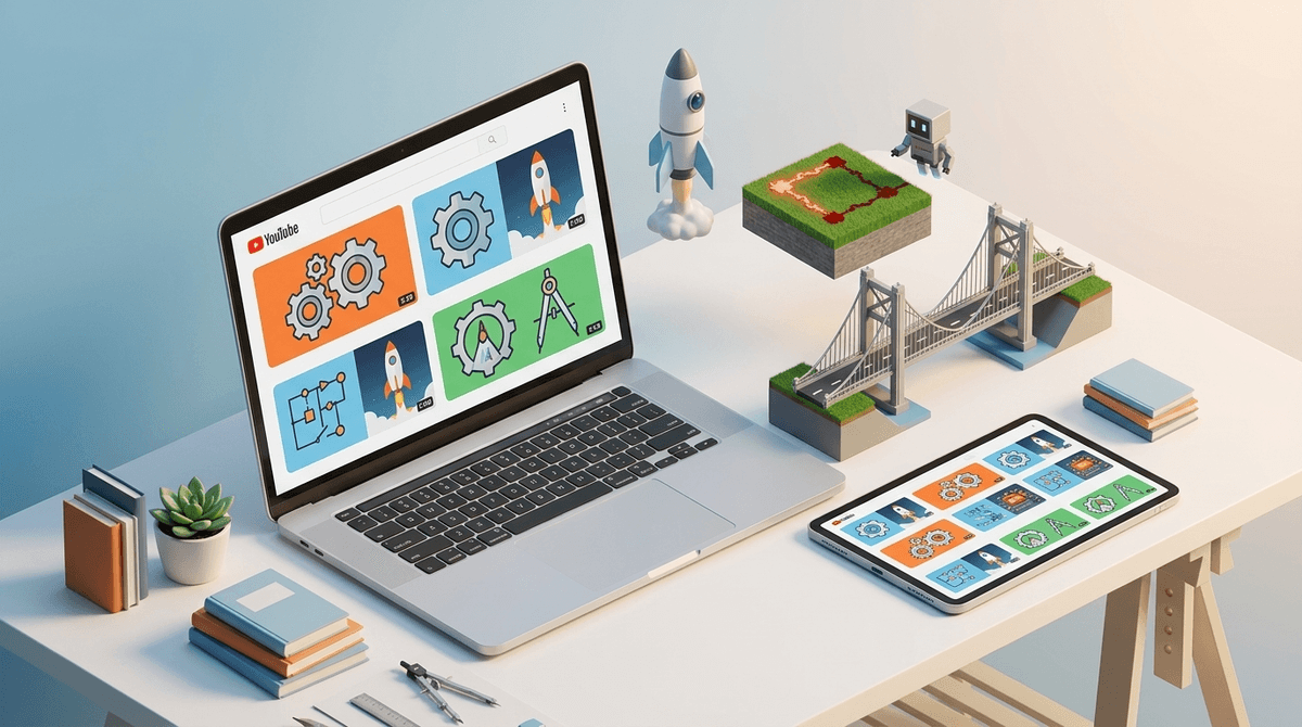 Illustration for From Redstone to Rocket Science: YouTube Gaming Channels That Actually Teach STEM