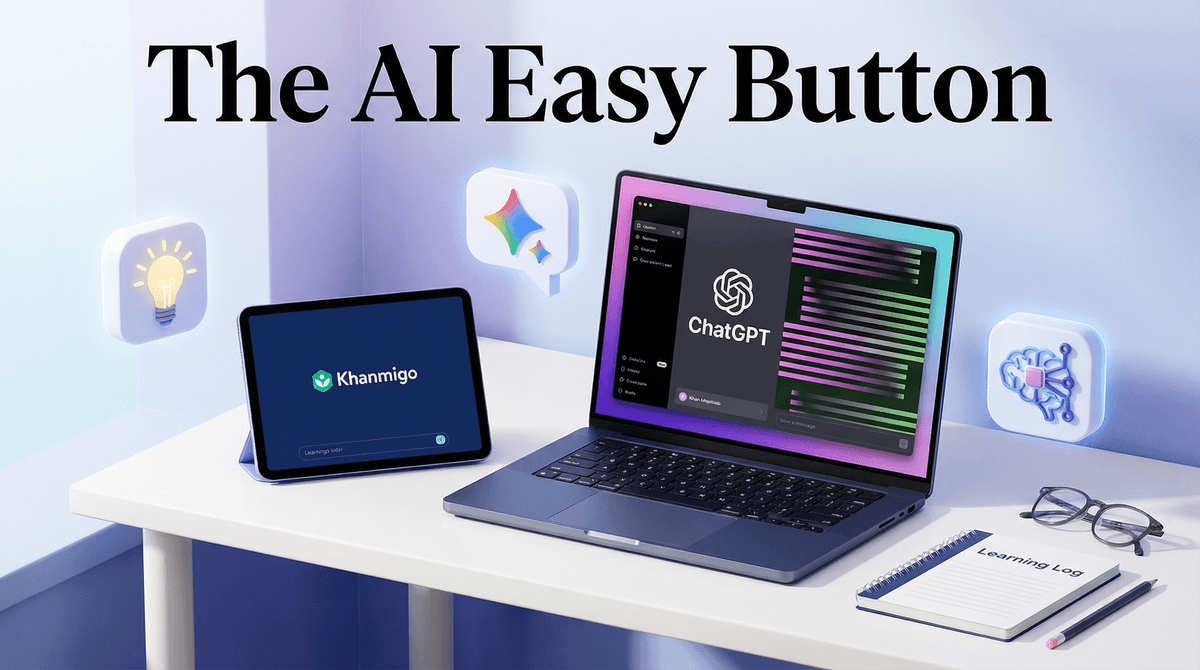 Illustration for The AI 'Easy Button': How Chatbots Are Changing Elementary School