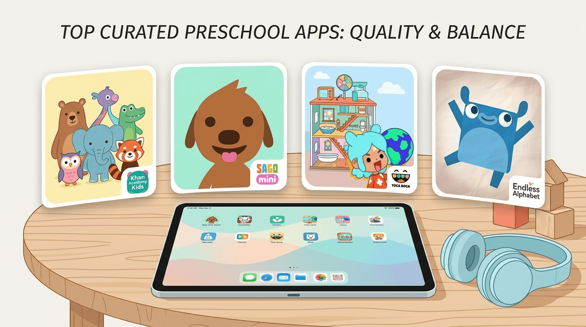 Illustration for Beyond Baby Shark: The Best Vetted Apps for Preschoolers