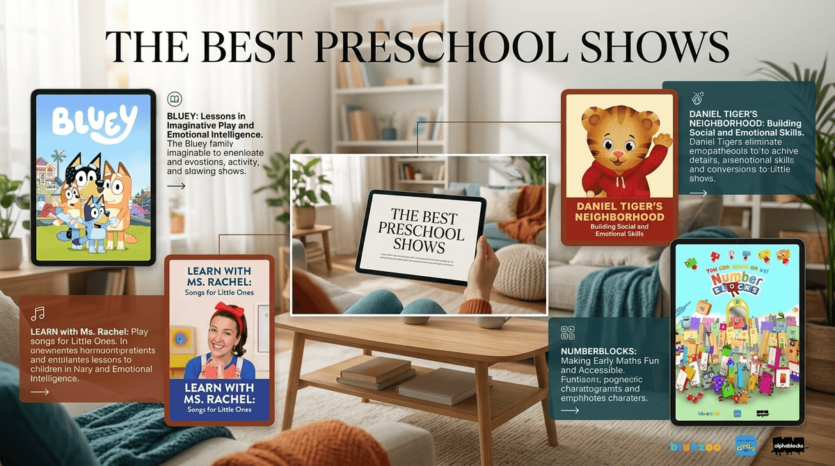 Illustration for From Ms. Rachel to Bluey: The Preschool Shows That Are Actually Worth the Screen Time