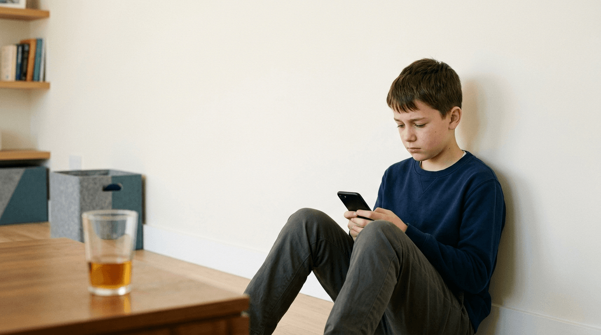 Illustration for Screenwise guide: Early Middle School Drinking Predicts Higher Cyberbullying Risk Years Later