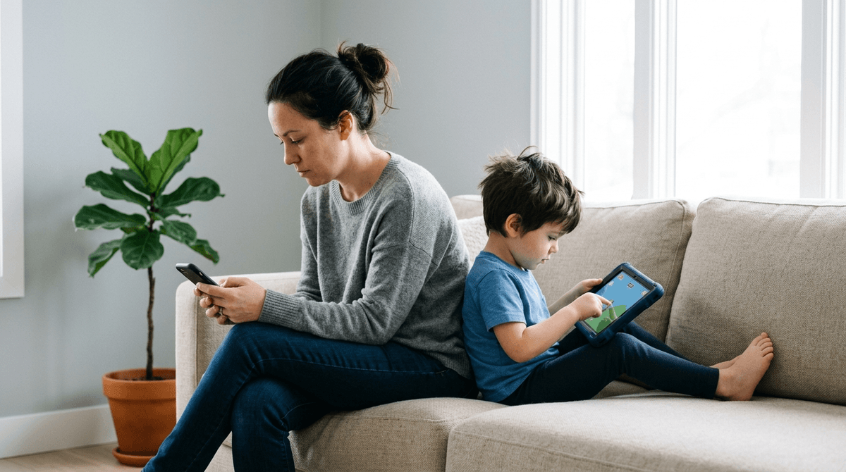 Illustration for Your Preschooler's Screen Time Is a Mirror of Your Own Habits