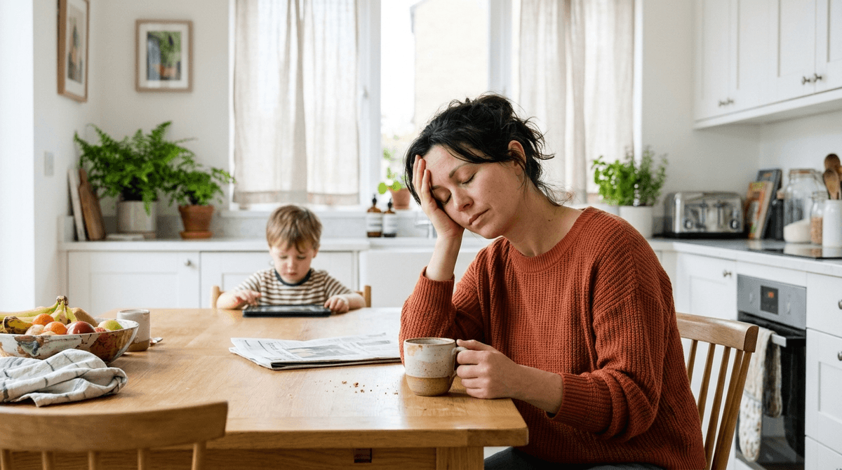 Illustration for Screenwise guide: Why Preschool Screen Battles Start with Parental Burnout and Toddler Behavior