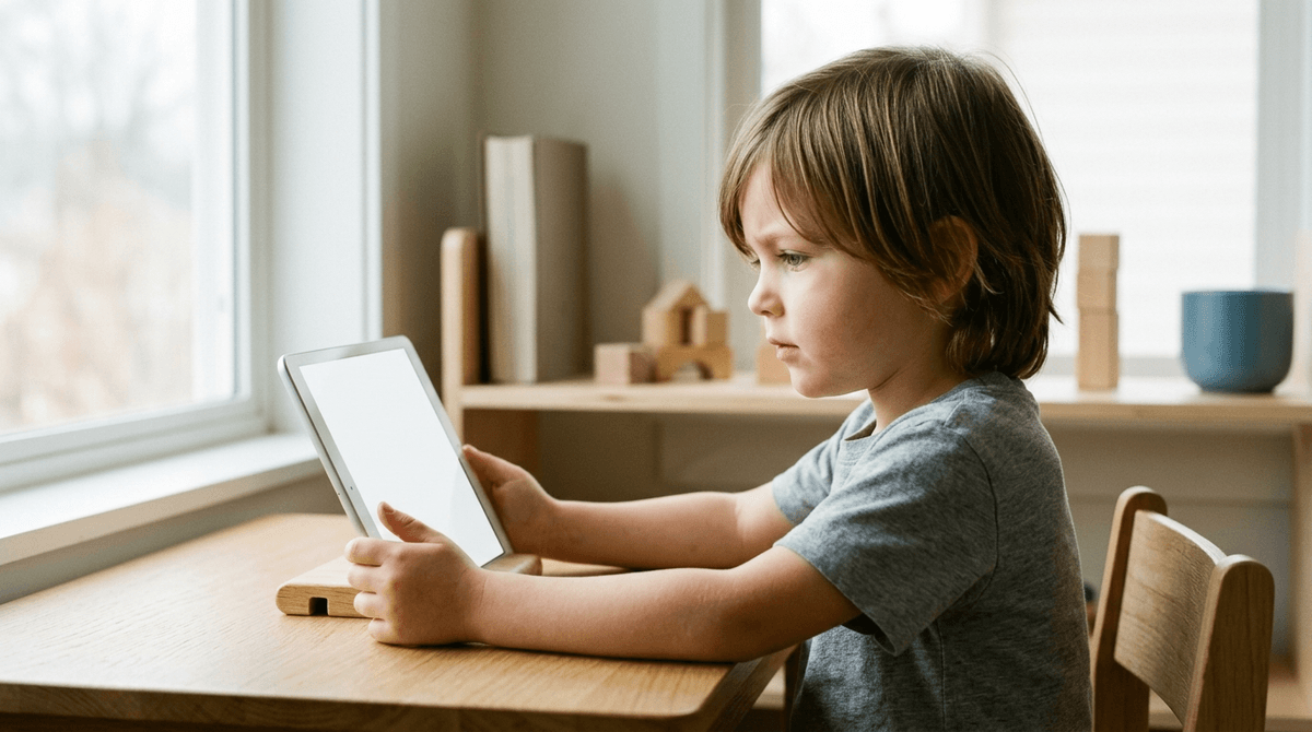 Illustration for Preschool Screen Time Linked to Slower Brain Wiring for Language