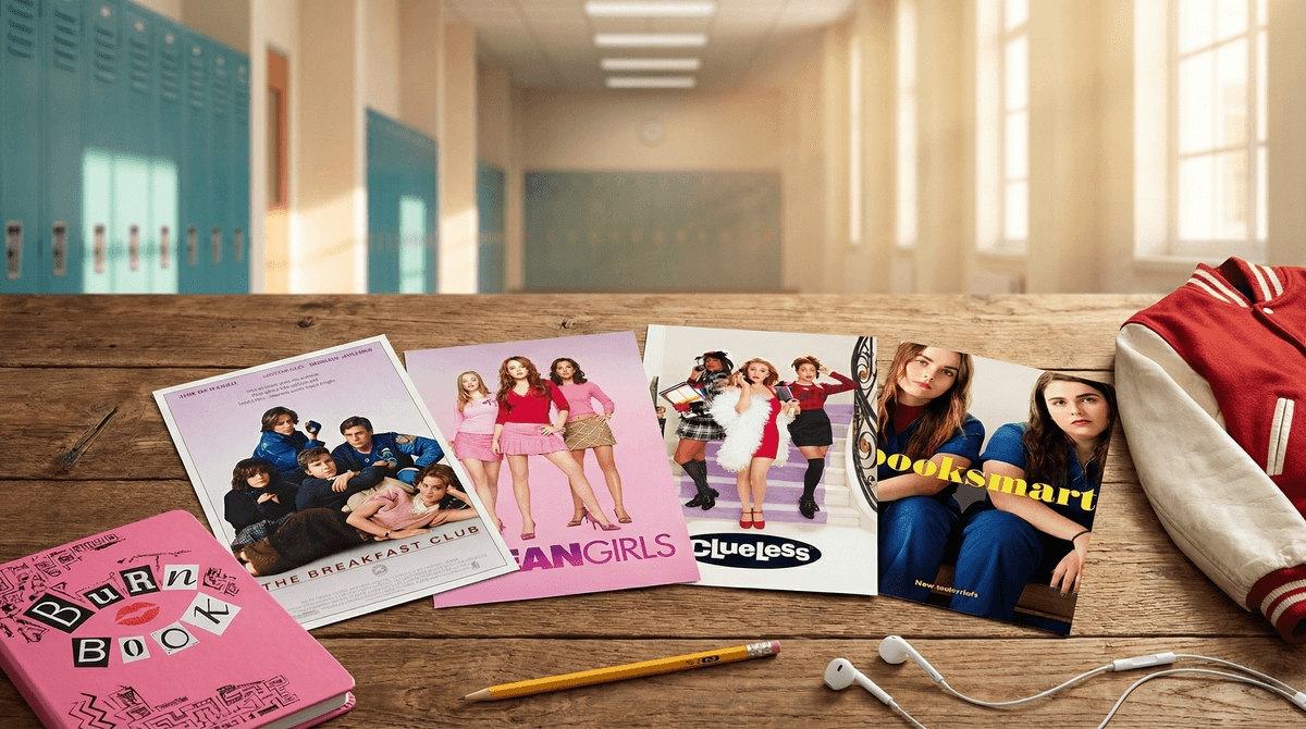 Illustration for The Ultimate Guide to High School Movies: Classics, Content Warnings & Conversation Starters